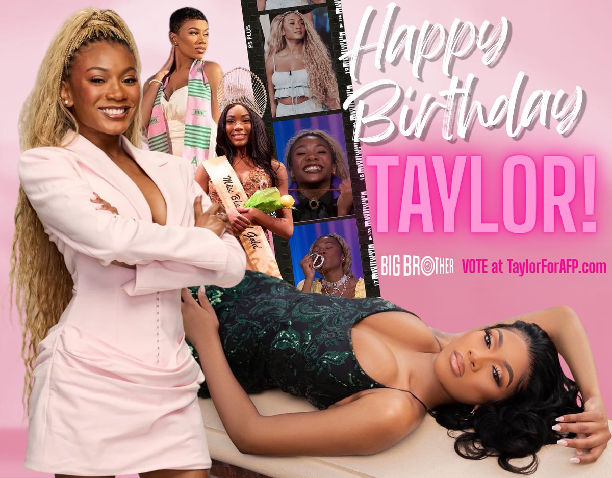iamtaylorbrown's tweet photo. 28 on the 29th during the 28th Season of @bigbrothercbs? ICONIC! 🤩 

Wishing a very Happy Birthday to Taylor, we can’t wait to see you win on Thursday 💕 

Viewers, wanna give Taylor a special gift? Vote for her NOW at https://t.co/KGNbsOKqSB #BB28 #TeamTaylor #TaylorforAFP https://t.co/ojo0wHJv5g