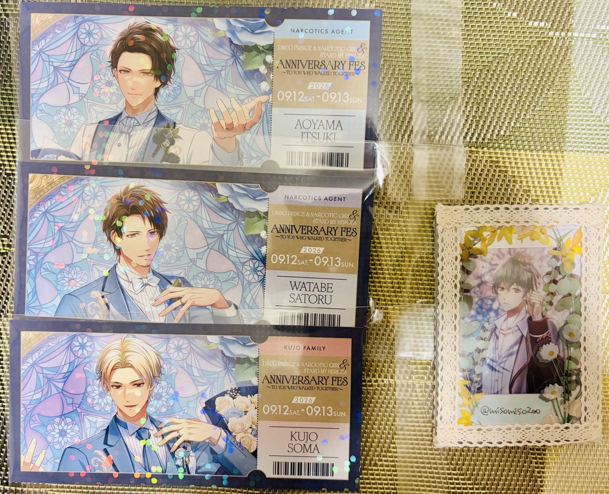misomisoZoo's tweet photo. 【交換】　スタマイ　10周年　アニバーサリーフェス　コリモア

ホログラムチケット風カード　ホロカ　ホロチケ
◆譲
青山/渡部/九条

◆求
槙>神楽/大谷/桧山
(槙含むお取引希望です)

10/10池袋手渡しor郵送にて交換希望です。検索からでもお気軽にお声掛け下さい◎ https://t.co/FsbxfLGPtc