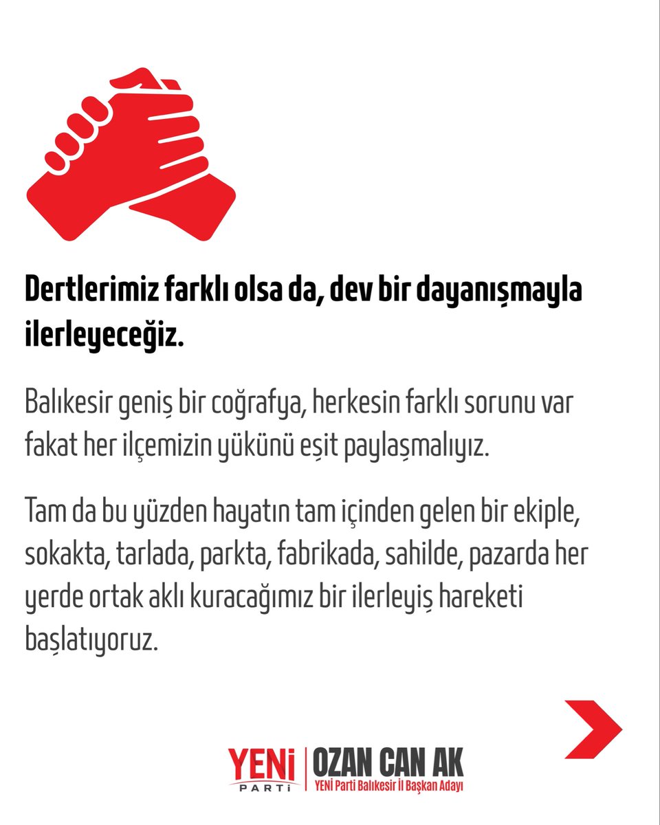 ozancanak's tweet photo. Yeni Parti’mizin getirdiği dinamizmi Balıkesir’de büyütmek adına Partimizin İl Başkanlığına adayım.

Balıkesir için, Yeni Parti için, yeni bir siyaset için ilk adımı atıyor,
Söz, Yetki, Kararın üyelerimizde olduğu yeni bir siyaset kültürünü birlikte inşa ediyoruz.

Desteklerinizle güçleneceğiz.

@yenipartiyiz 
@eczozgurozel
