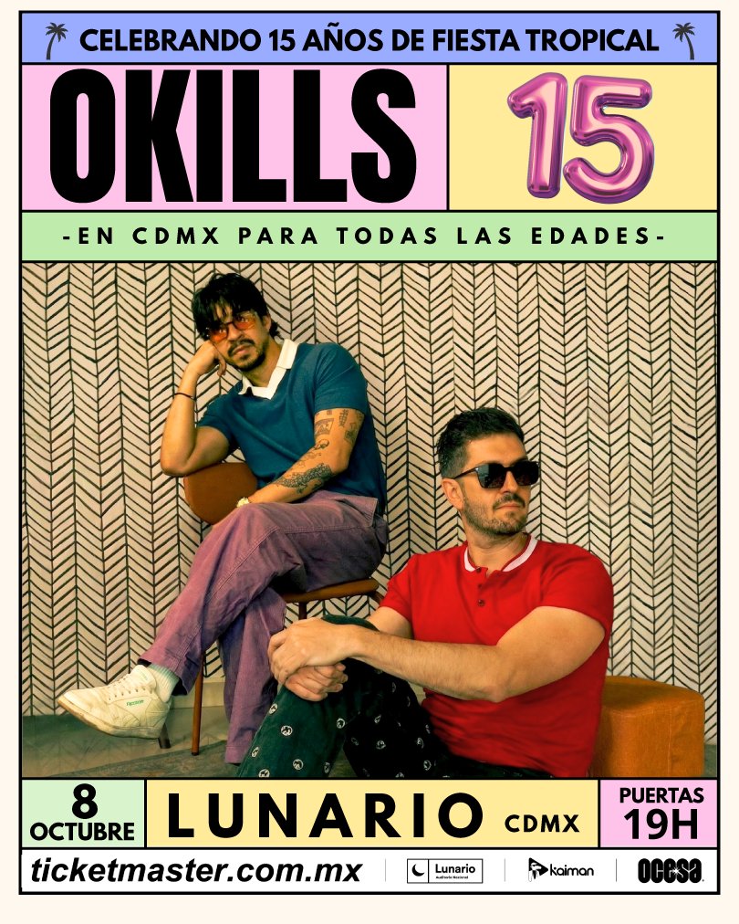 noxpressmx's tweet photo. 🚨 OKILLS ESTÁ DE FIESTA 🚨

🎂 15 años de carrera 📍 Lunario del Auditorio Nacional 📅 8 de octubre

La banda venezolana llega con nuevo sencillo, "¿Qué Somos?", y un concierto especial donde repasará los momentos más importantes de su trayectoria.

🌴 Ritmos tropicales 🎸 Rock alternativo 🔥 Mucha fiesta

#OKILLS #Lunario #CDMX #MusicaLatina #RockAlternativo @LaVagaComunica1