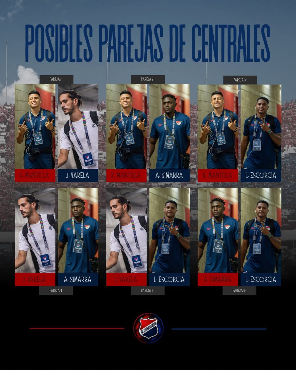 pasionrojadim's tweet photo. 🔴🔵🚨 Estas serían las combinaciones de centrales que tendría el Dt Amaranto Perea y el Dim.

¿Cuáles para ustedes sería la más ideal para finalizar este semestre?? 👇🏻👇🏻 https://t.co/YqiJrlDnKJ