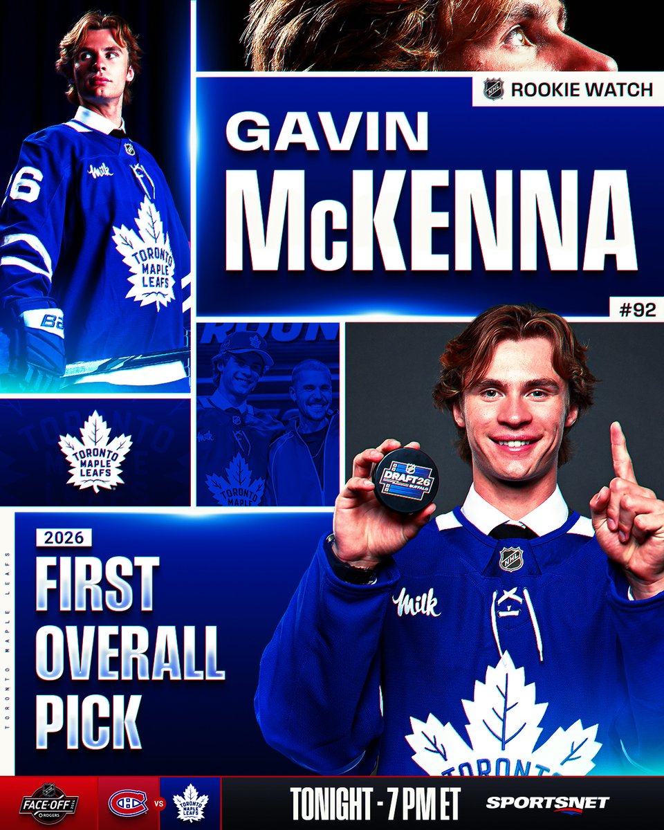 Who's excited to see Gavin McKenna make his NHL debut tonight?! ✋ #NHLFaceOff 

📺: @​CanadiensMTL vs. @​MapleLeafs TONIGHT at 7p ET on @​Sportsnet 
 [📷](https