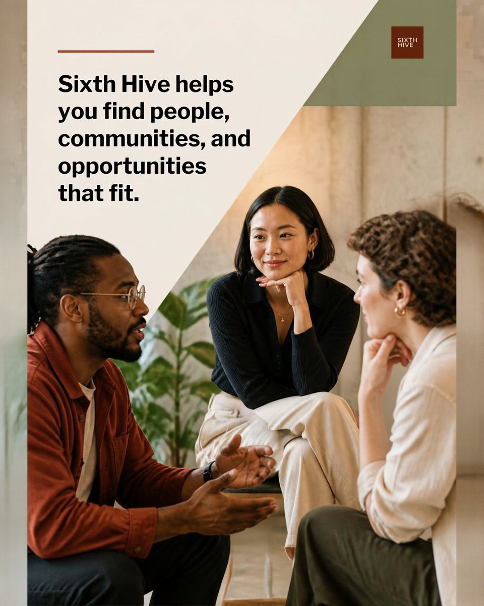 SixthHive's tweet photo. Networking is not the goal. Finding the right people is.
Sixth Hive helps you find relevant people, communities and opportunities with a clear reason to begin.
Get 3 daily matches free: https://t.co/N38sZhbPk6
#SixthHive #SmartNetworking https://t.co/T2t5hClAy1