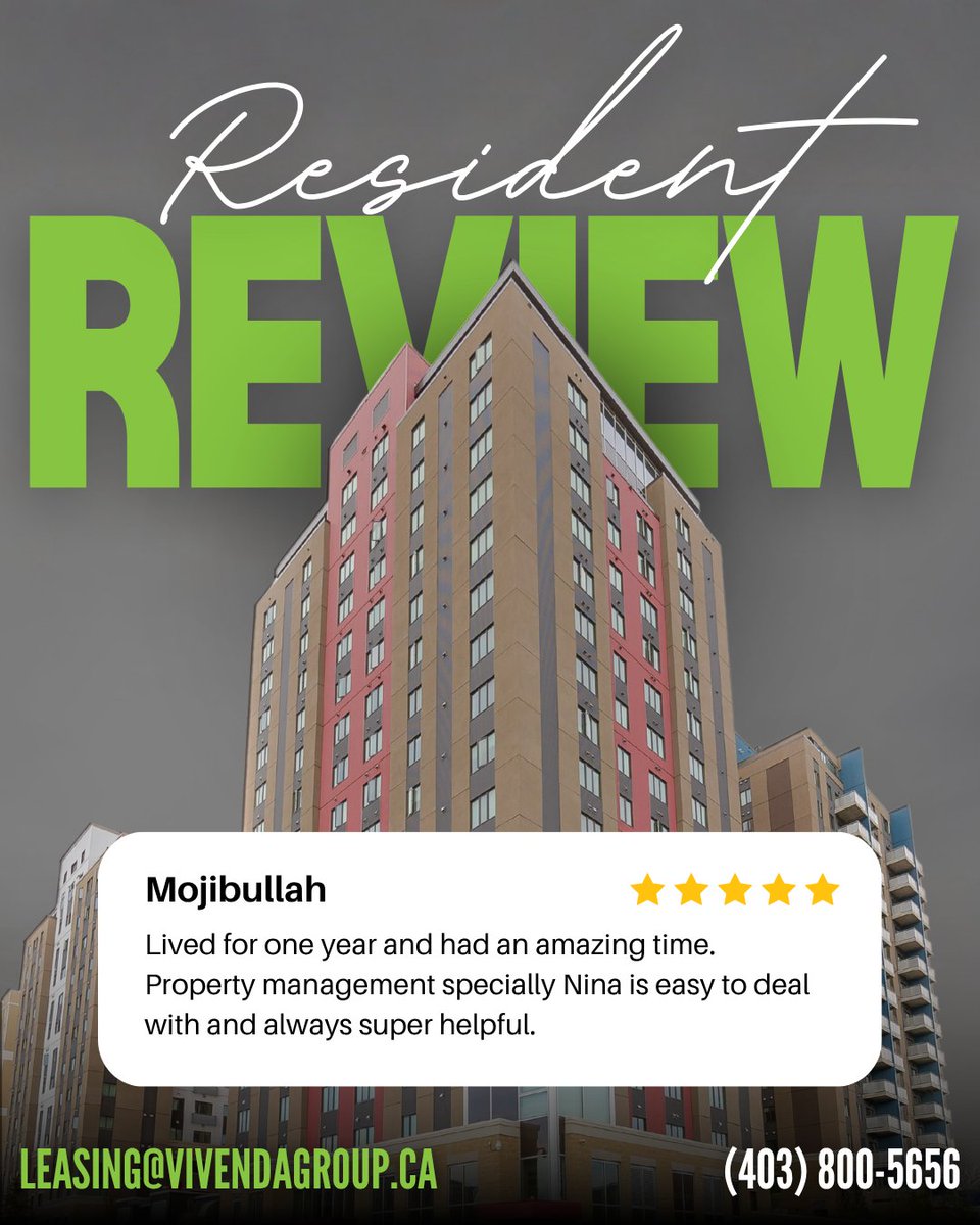 vivendagroup's tweet photo. Proud to develop places that people WANT to call home!
#5stars #residentreview #customerreview https://t.co/iba9AiX07T