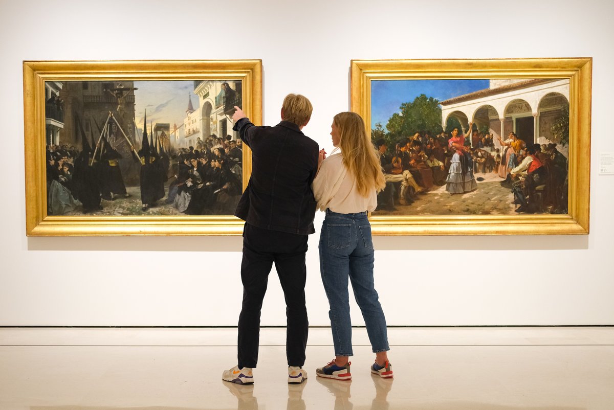 thyssenmalaga's tweet photo. 🏛️ Descubre nuestra colección permanente de la mano de los guías del Museo.

Reunida por la baronesa Carmen Thyssen-Bornemisza desde los años 80, la selección de obras españolas, y en especial andaluzas, que se expone en el Museo es un reflejo de su gusto personal, con un protagonismo destacado del paisaje y las escenas de la vida cotidiana 🖼️

En este recorrido por sus principales hitos, con artistas como Zurbarán, Fortuny, Sorolla, Ramón Casas o Romero de Torres, conocerás los grandes temas y lenguajes del arte español desde el siglo XIX hasta los albores de la modernidad del XX ✨

🗓️ Viernes 2 y 30 de octubre, a las 13:00 h
💶 16 €. Gratuita para Amigos del Museo, con reserva previa online.
🎟️ Consigue aquí tus entradas: https://t.co/ukg4zGvlkv

#MuseoCarmenThyssen #ThyssenMálaga #VisitaGuiada #ColecciónPermanente #ArteEspañol #PinturaEspañola #PinturaAndaluza #SigloXIX #Sorolla #RomeroDeTorres #Zurbarán #Fortuny #QuéHacerEnMálaga #MálagaCultura #Museos