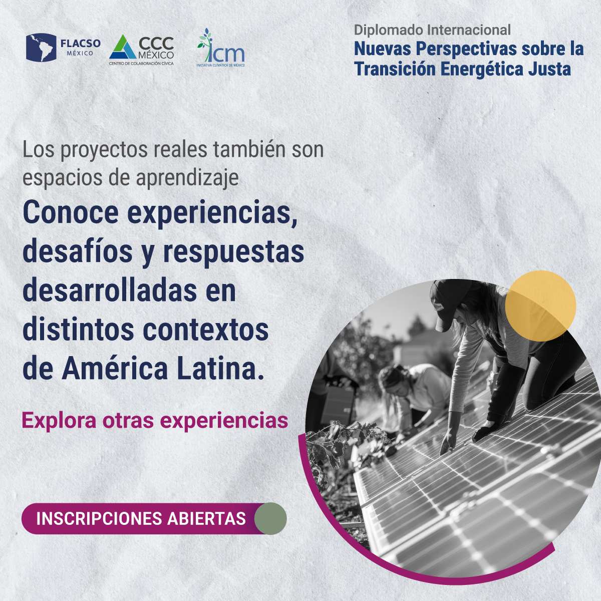 FlacsoMx's tweet photo. Los desafíos de la transición energética también se comprenden a partir de experiencias concretas.
El #DITEJ analiza proyectos de distintas escalas y las respuestas desarrolladas frente a sus retos.

Una mirada práctica desde América Latina.
👉 https://t.co/xNPwB665PD

@iniciativaclima @ccolaboracionc @matorrew