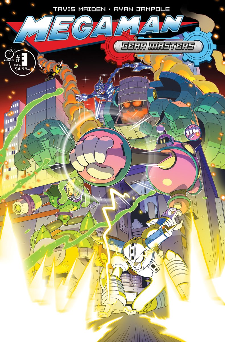 UdonEnt's tweet photo. Check out these fantastic covers for Mega Man: Gear Masters #3! Pre-order your favorite or collect them all from the UDON Store! 

💥CVR A + Interior Art by Ryan Jampole @Jampolinski
💙CVR B by Nuri Durr @actionhankbeard
🌎CVR C + Story + Metal Card art by Tavis Maiden @tavismaiden
⚡CVR D Incentive by Genzoman @MrGenzoman 

https://t.co/9EB9LpExL3
