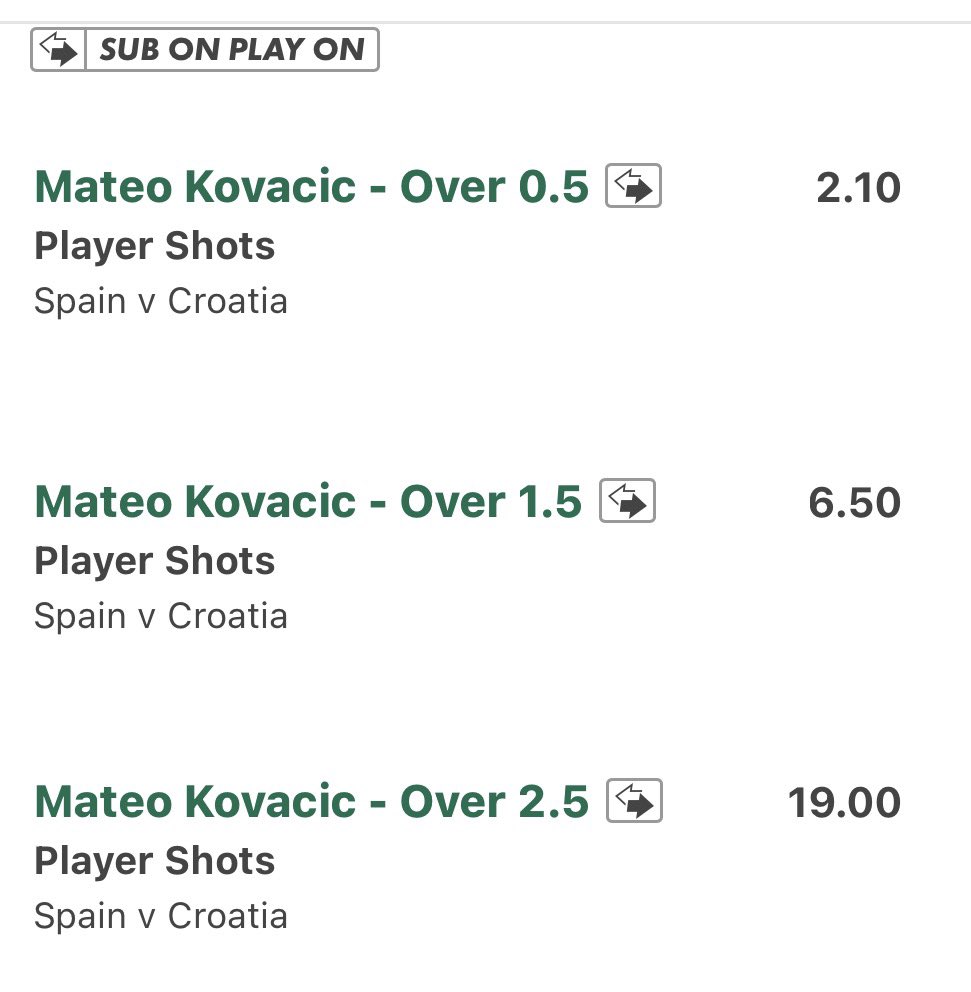 FootieNBAHorses's tweet photo. Love this angle for tonight in Spain vs Croatia 🇪🇸 🇭🇷 

Mateo Kovacic has had 1+ shot in 7/10 for Croatia (inc SS) including against teams like Portugal & France. He has also had 1 against Arsenal this season

In his H2H's vs Spain he has had 1+ in 3/3 and 2+ in 2/3 (inc SS)

Kovacic shots for 🇭🇷:
1, 3, 3, 0, 3, 0, 1, 0, 1, 1

Stats from @StatsHubCom 📊