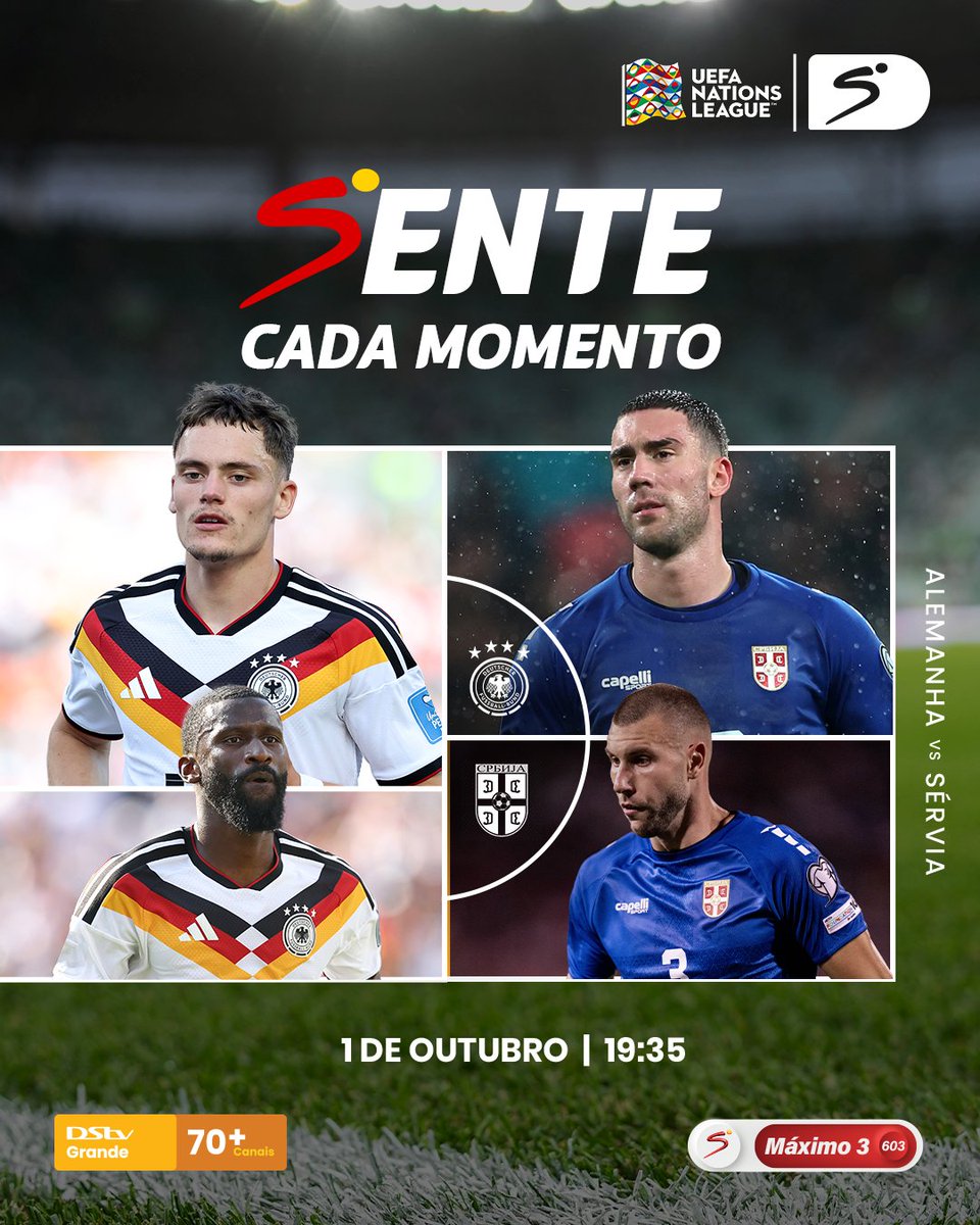 DStv_Angola's tweet photo. Chegamos à 3ª jornada da Liga das Nações⚽
Confere os jogos do dia 1 de Outubro:
Dinamarca vs Portugal, às 19h35, no SSM360 (p.600). Depois de duas vitórias consecutivas, a Selecção das Quinas enfrenta uma Dinamarca à procura de recuperar terreno no grupo.
📺
#DStv #DStvAngola https://t.co/ggQdEUVivh