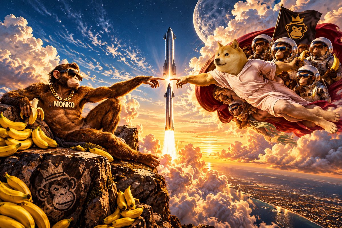 Runningwithjohn's tweet photo. @dogeofficialceo They see Starship. Monko sees the next banana delivery system. 🍌🚀🐒
The jungle was never the final destination.
Ca: EMvFZGZAakJk1AByP162Bu2ENiGxV8EXqYx2XKV3doge https://t.co/nnVwDnXKvs