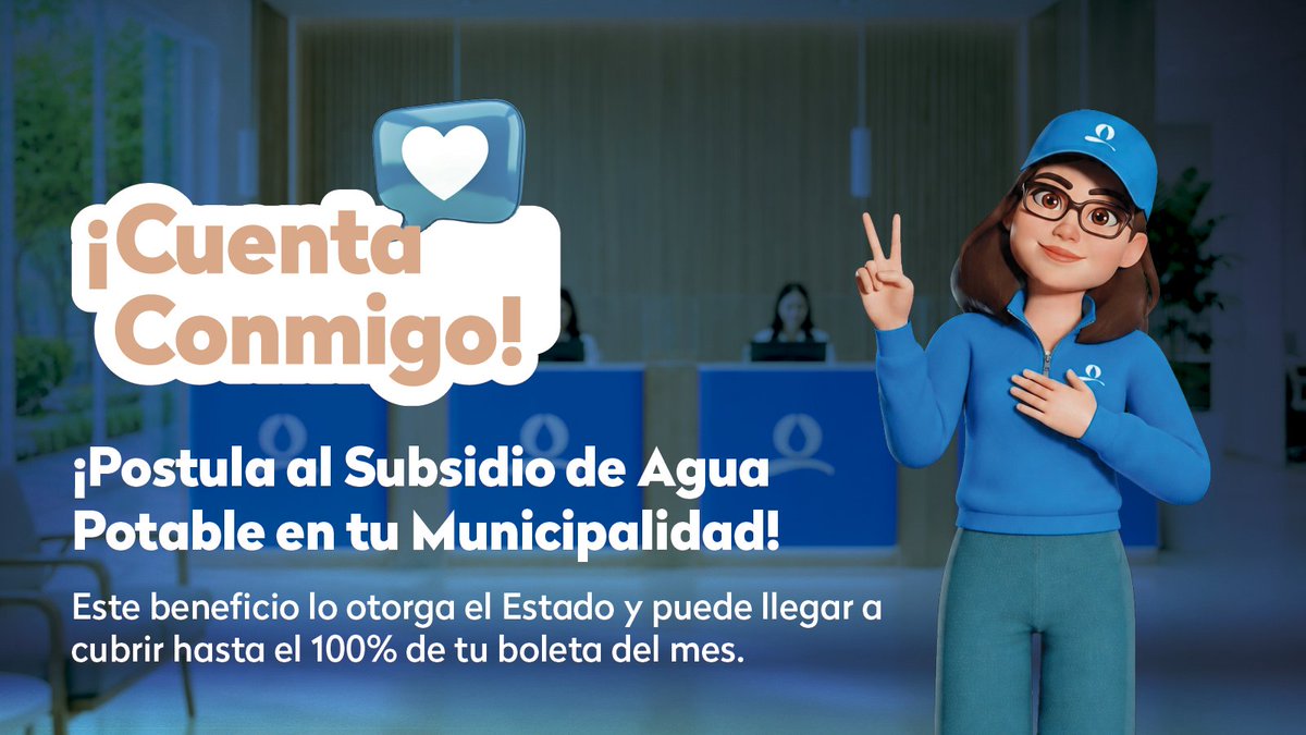 AguasMagallanes's tweet photo. 💧 El Subsidio de Agua Potable, se gestiona en tu Municipalidad. La postulación, evaluación y vigencia dependen de la autoridad de la comuna.

Revisa requisitos e información en https://t.co/4TmBIhUIno 

#AguasMagallanes https://t.co/3iweg5Xj3Q