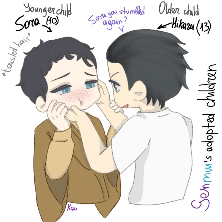 SofterYusi3188's tweet photo. #genmui adopted kids
Hikaru and Sora Shinazugawa
They were adopted as infants. Genya was 28 and Muichiro was 26 when they decided it.
This is My Au for their happy future
:3 #げんむい
(I long time didn't know what kind of hairstyle made for them😥) https://t.co/0fURPiKf3M