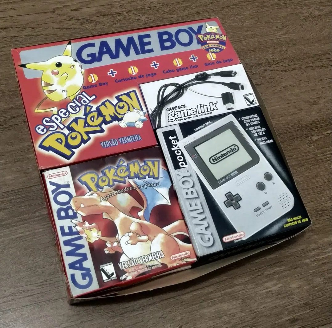 consolevariant's tweet photo. Thought it was a myth.. but its real! The rarest Pokemon Red bundled with a Game Boy Pocket and a Link Cable! Pokemon Blue has yet to be found but a flyer exists! https://t.co/exymT6Bj7N