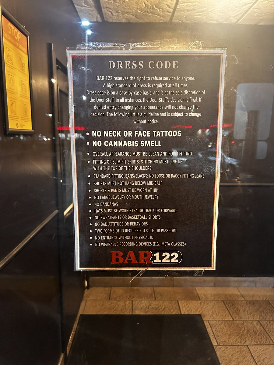 sevpremacy's tweet photo. RACIST ASS BAR https://t.co/aZYjrFKKMb