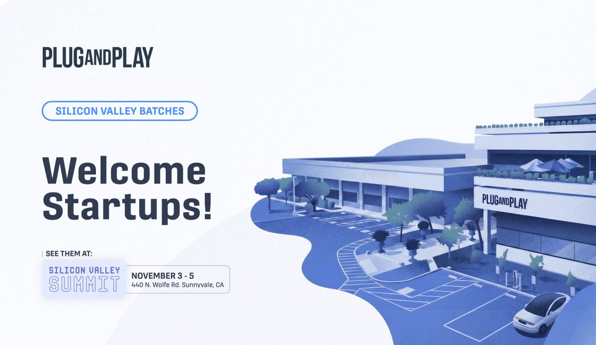 PlugandPlayTC's tweet photo. 140 startups from 20 countries just joined Plug and Play's Silicon Valley Fall 2026 programs.

AI is the strongest theme, from financial services to agriculture and mobility to advanced hardware.

See what the next group is building: https://t.co/JwQ5r5rtTT

#PNP https://t.co/qM6GgFEA0F