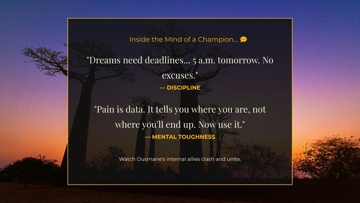 dadyminds's tweet photo. Read this book via: https://t.co/CMELXf5zI7 
#SportPsychology #MindsetShift #MentalToughness #Grit #AthleteLife #NewBookRelease #CheikhSarr #GoalSetting, #newbook , #AthleteMindset, #PeakPerformance #GrowthMindset, #AfricanAthletes, #NarrativeNonFiction #iamreading #books https://t.co/o5wzshEiCN