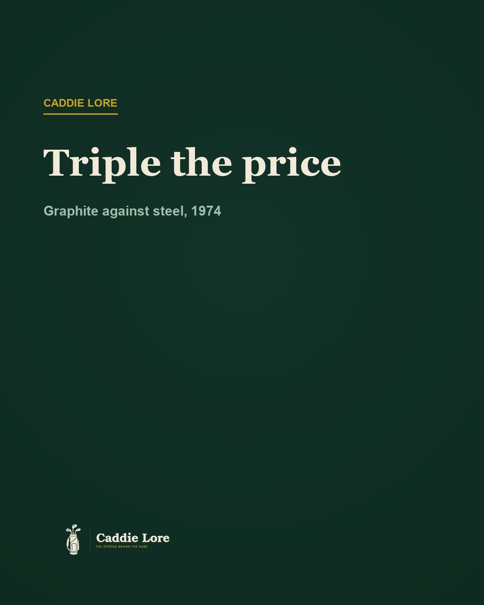 caddielore's tweet photo. Why are golf clubs so expensive? Maybe it is the logo. In 1974 it was the shaft. By then a driver with a graphite shaft ran $100 to $120, and one with steel ran $40. Half the weight. Up to three times the price. https://t.co/HaltTCHyaa