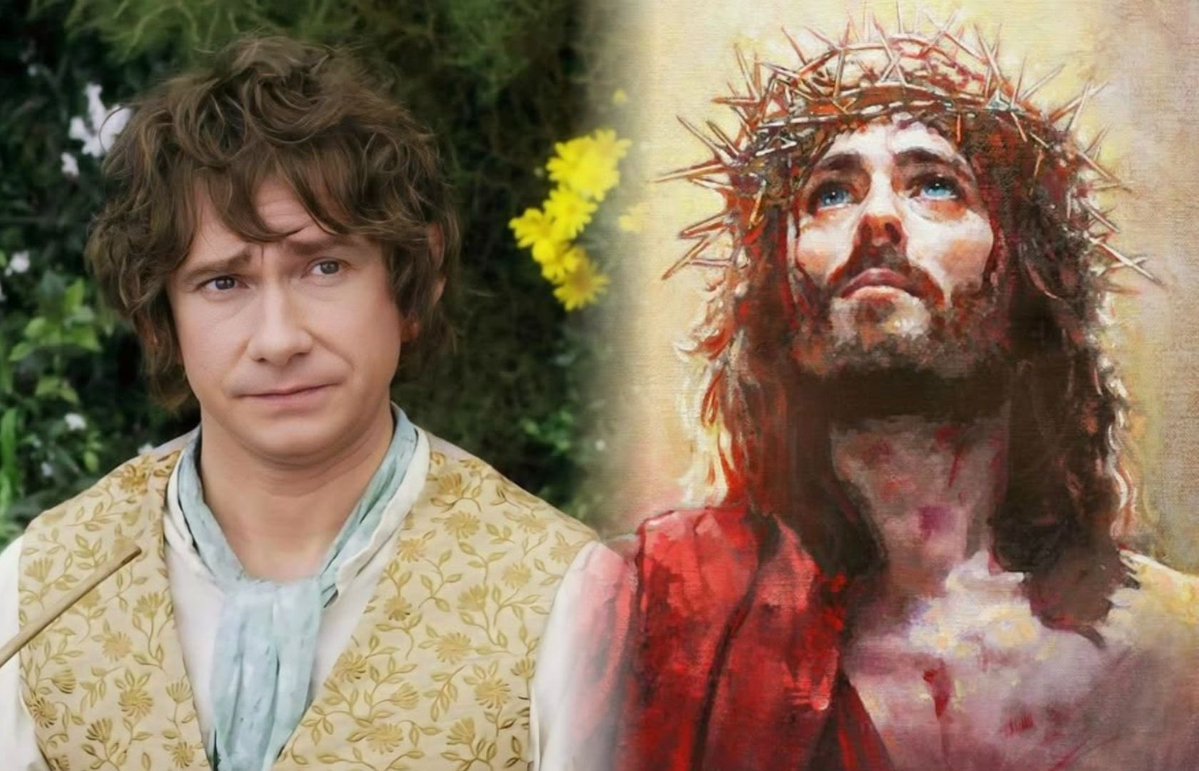 abracetradicao's tweet photo. O ator Martin Freeman, famoso por interpretar Bilbo Bolseiro em O Hobbit, já falou sobre seu hábito de entrar em igrejas para fazer uma oração, acender uma vela e simplesmente permanecer ali por alguns momentos.

Ele disse que é uma das poucas pessoas de sua família que entraria em uma igreja sem ironia. 

Martin também revelou que Jesus é o seu herói de infância: “A história de Jesus é a maior história já contada.”