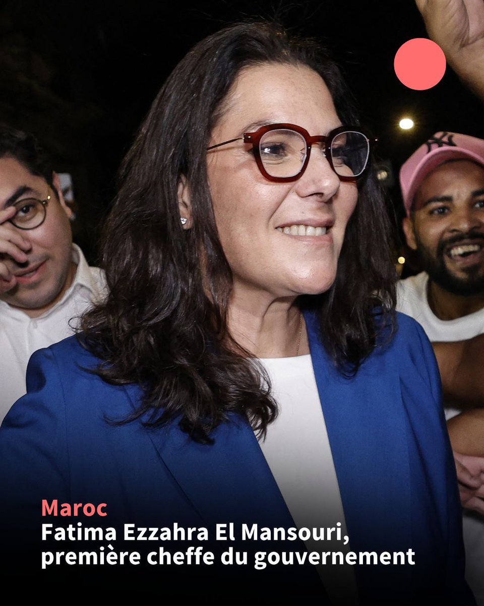 afpfr's tweet photo. 🇲🇦 Le roi Mohammed VI a nommé mardi une femme, Fatima Ezzahra El Mansouri, cheffe du gouvernement après la victoire de son parti aux élections législatives de la semaine dernière, selon un communiqué du cabinet royal, une première historique au Maroc. https://t.co/GentSR7nP9