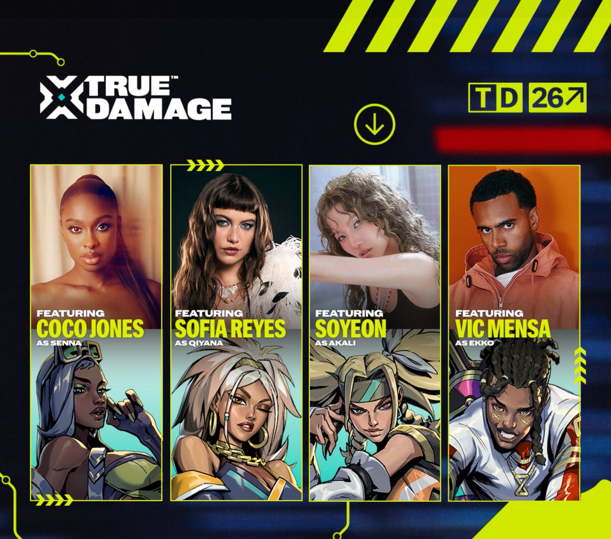 NewAzkaryan's tweet photo. True Damage 2026‼️

💿 Prévias em Arte para as skins de Senna, Qiyana, Akali* e Ekko True Damage 2026 https://t.co/yrFVRndGHe