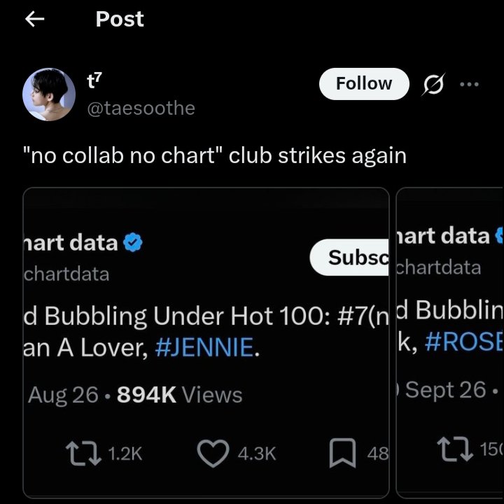 jentlelogy's tweet photo. “no collab no chart” from stans whose fave’s music nobody hears outside their bots 😭 At the end of the day, Jennie’s the one with hits both solo &amp; collab, and everyone KNOWS her music.

Can’t say the same for your fave 🥹🥹🥹 https://t.co/OjoJ8VKeqB