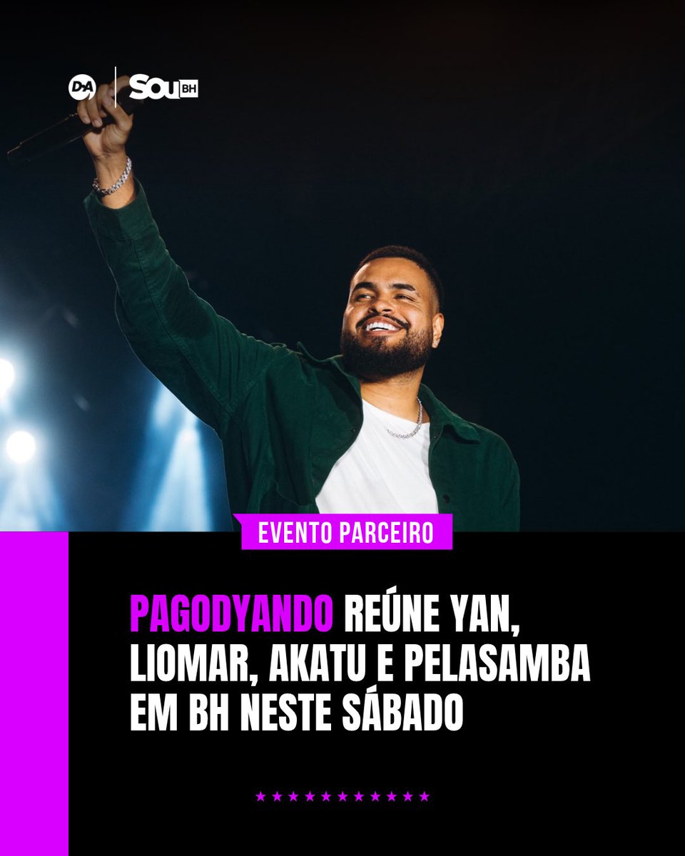eusoubh's tweet photo. PagodYANdo reúne Yan, Liomar, Akatu e Pelasamba em BH neste sábado

https://t.co/TSh6hHV3Rw https://t.co/cWVp87dDrh