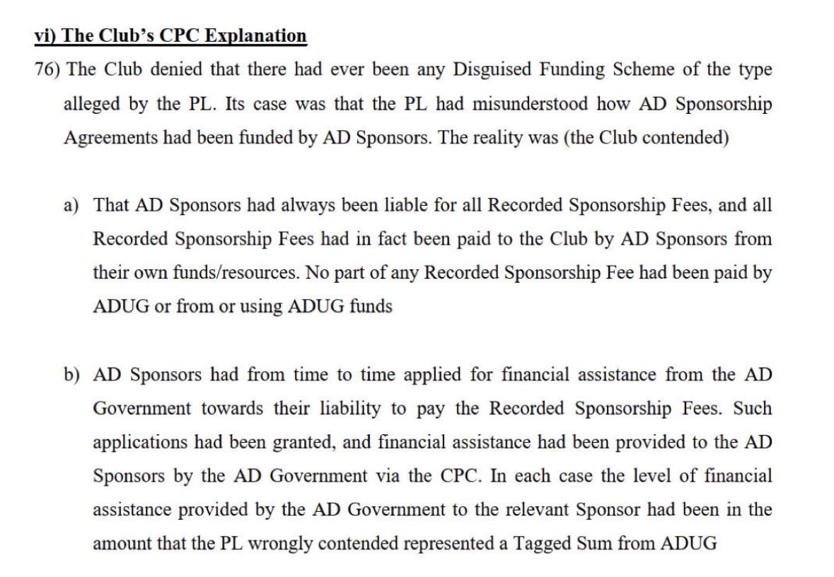 Biggies_MaIIs's tweet photo. Their explanation was that the Abu Dhabi Government provided financial assistance to Abu Dhabi companies sponsoring Man City “from time to time”.

That “from time to time” assistance accounted for 87% of City’s total commercial sponsorship income over 9 years 😭 https://t.co/x5m33cNDCc