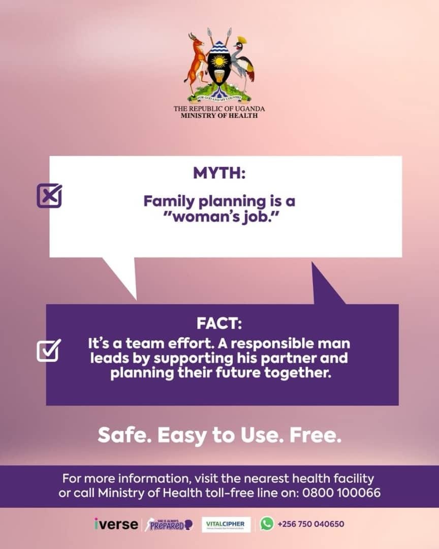 Piirax_Pro1's tweet photo. It's a team work effort.A responsible man leads by supporting his partner and planning the future together 
This message is brought to you by @MinofHealthUG and @iVerseAfrica #SheIsAlwaysPreparedUG #EraiNgesiDucNaEkapakina https://t.co/eu2jm5gOLq