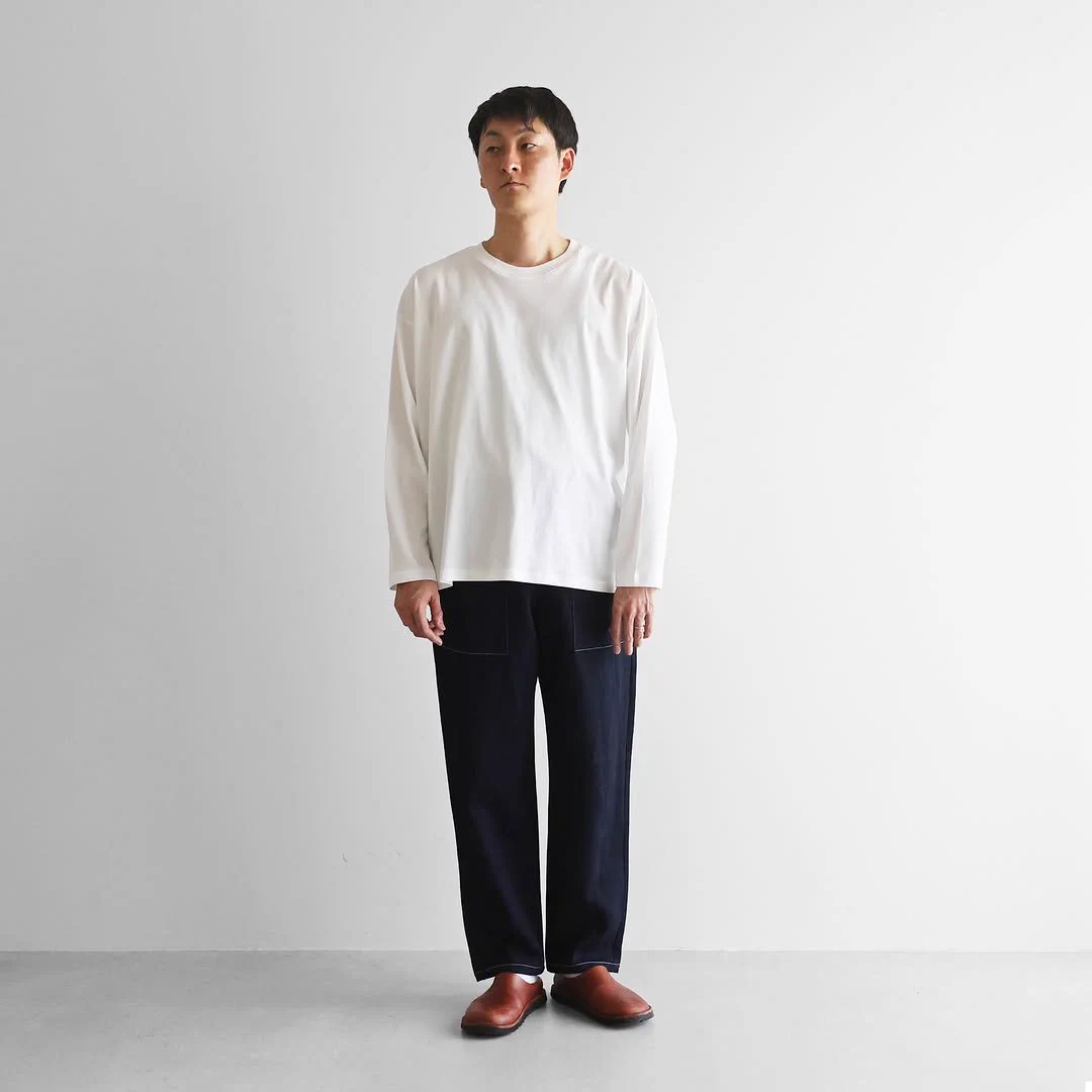 遠州織物 HUIS バンブーリネン バルーンパンツロング 506L HUIS