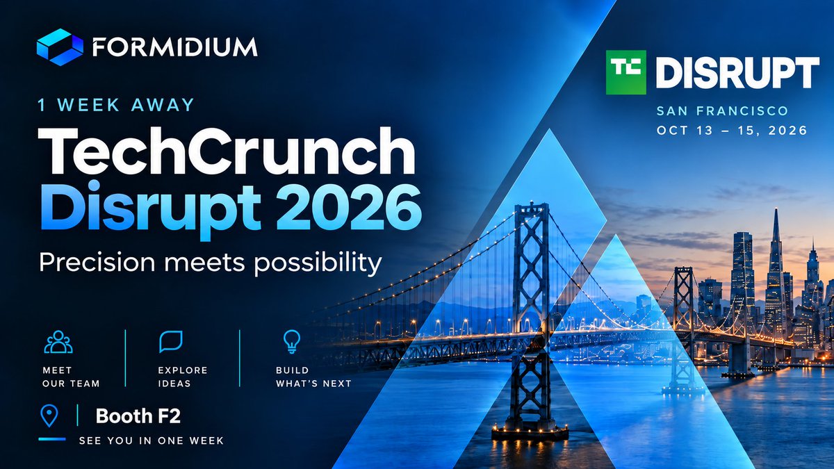 Formidium's tweet photo. 1 week to TC Disrupt 👀 Booth F2 will have Arya, our AI-native fund administration platform, a deterministic core that never takes a day off, and something to keep you caffeinated while you ask us hard questions. 
Details: https://t.co/dewt616pOK #TechCrunchDisrupt #Formidium https://t.co/8hZnOWTeYP