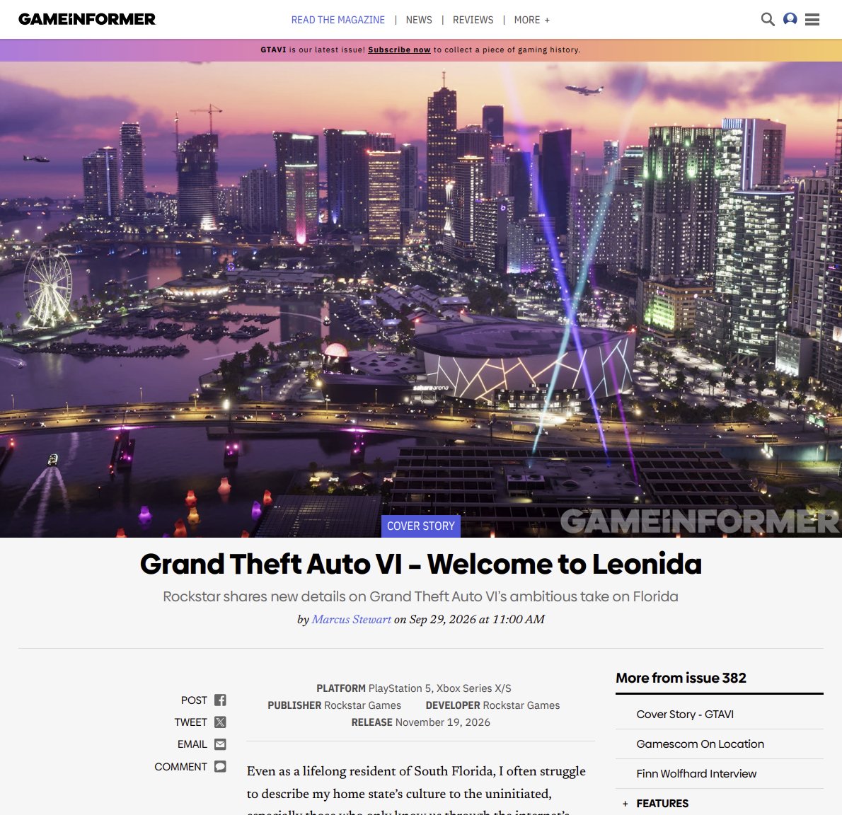 MoeeGTA's tweet photo. For anyone wanting to read the full #GTA6 Game Informer article, including the screenshots in the highest quality:

I’ve uploaded the full PDF to Internet Archive here:

https://t.co/XNSbwkUNtA https://t.co/AbiGjq03z9