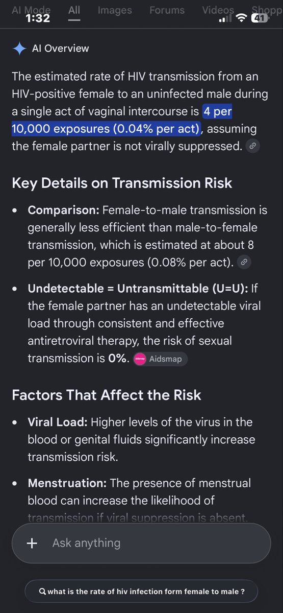 courtmcbutton's tweet photo. @GLOCKOMAOPPSPT2 @lTSSAUCE It’s not about it being a gay disease more about the fact that it is a less than 1% chance for a man to get it form a woman with HIV https://t.co/94TLiBoe2K