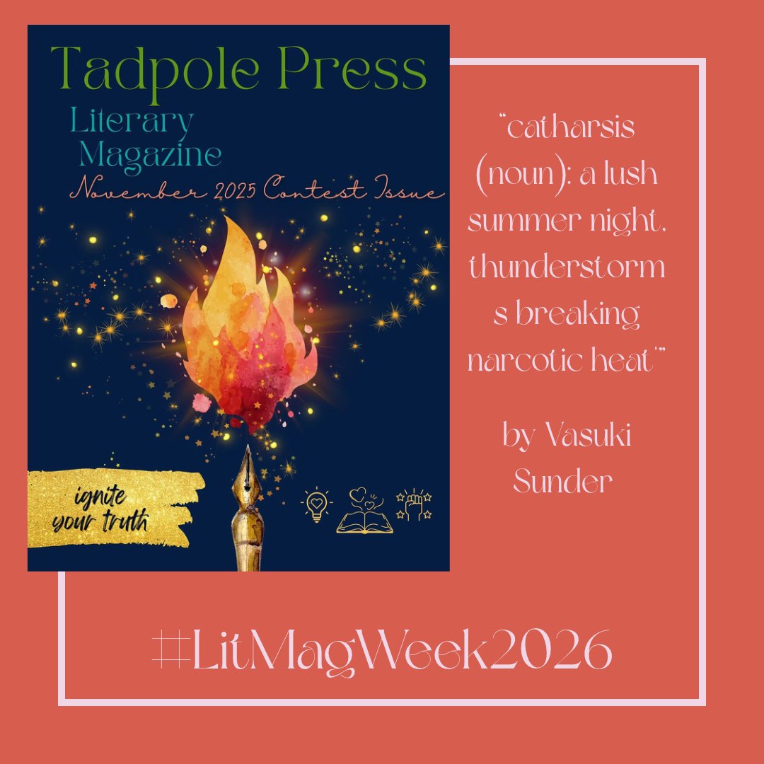 WayWordsJournal's tweet photo. We're loving the work featured in Tadpole Press's November 2025 issue, like this definition-style snippet by Vasuki Sunder! ⚡️🌩️#LitMagWeek #indiepress 

https://t.co/gHIgSzkJSZ https://t.co/AWtWICFpCX