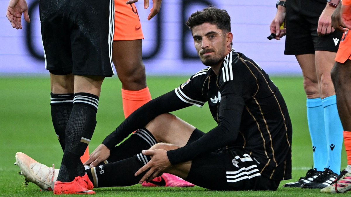 N5excl's tweet photo. 🚨Understand Kai Havertz is set to be out for 3-4 weeks after sustaining a hamstring injury in the Nations League.

Further scans clarified the left hamstring problem. The Germany int’l is targeting a return in time for #AFC’s trip to face Bayern Munich on 21 October. https://t.co/axJYem5U30