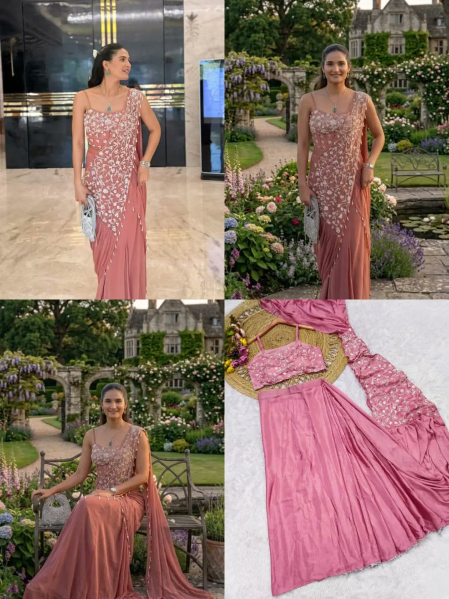 LeanCoffenpkt's tweet photo. Luxury Ready-to-Wear Designer Drape Saree

HV 9327

Effortless style, perfect fit, and the latest trend. Made from premium Chinnon silk with multi-thread embroidery, sequin work, and an elegant lace border. Available in XS to XXL. Stitched XL with https://t.co/iWvph8SwFD