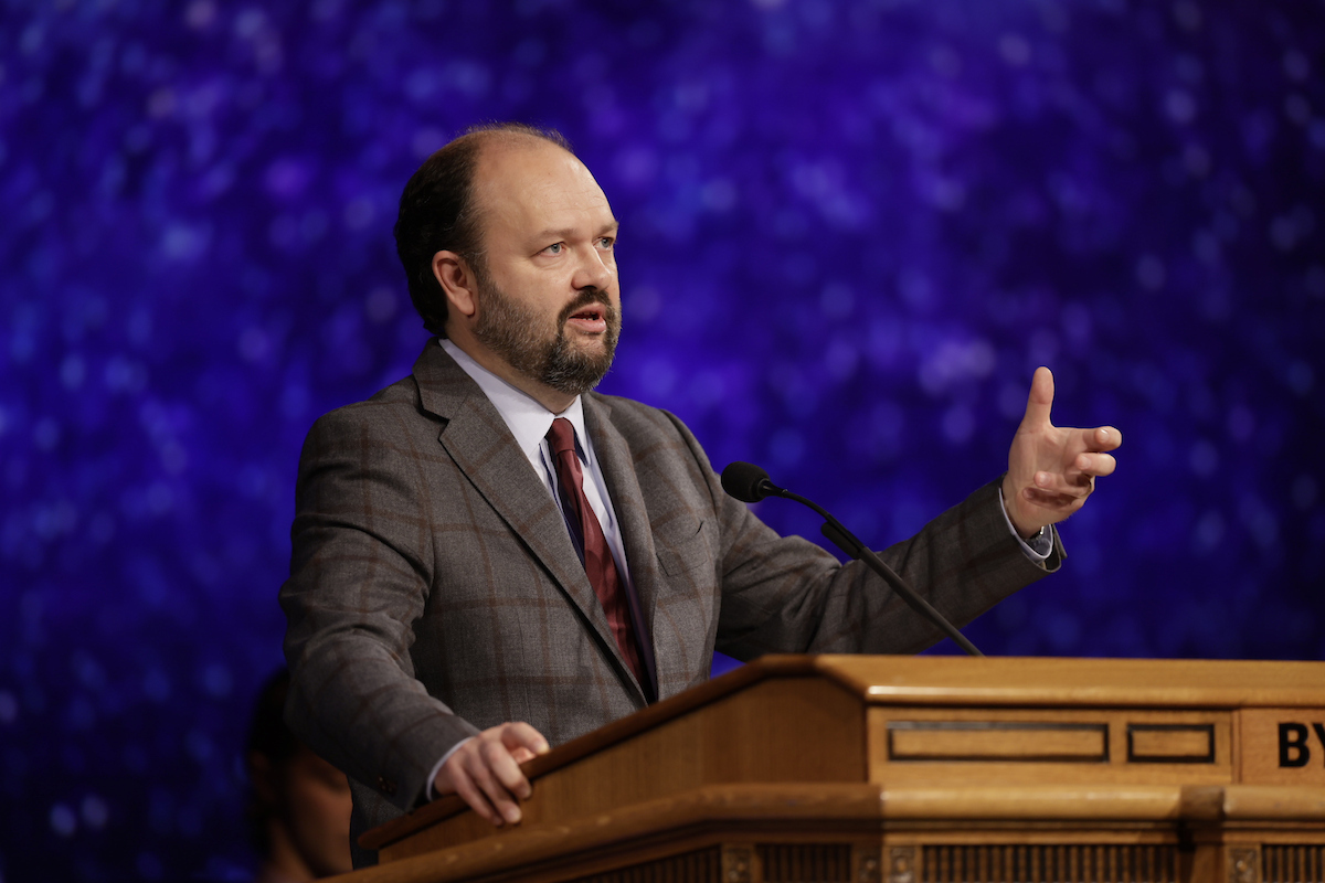 BYU's tweet photo. Some of the foundations behind belief include the following:
1. The existence of the fine-tuned universe and cosmos
2. The fact of human consciousness 
3. The persistence of spiritual experience through history
- Ross Douthat
#BYUDevo https://t.co/kBNvKT60QJ