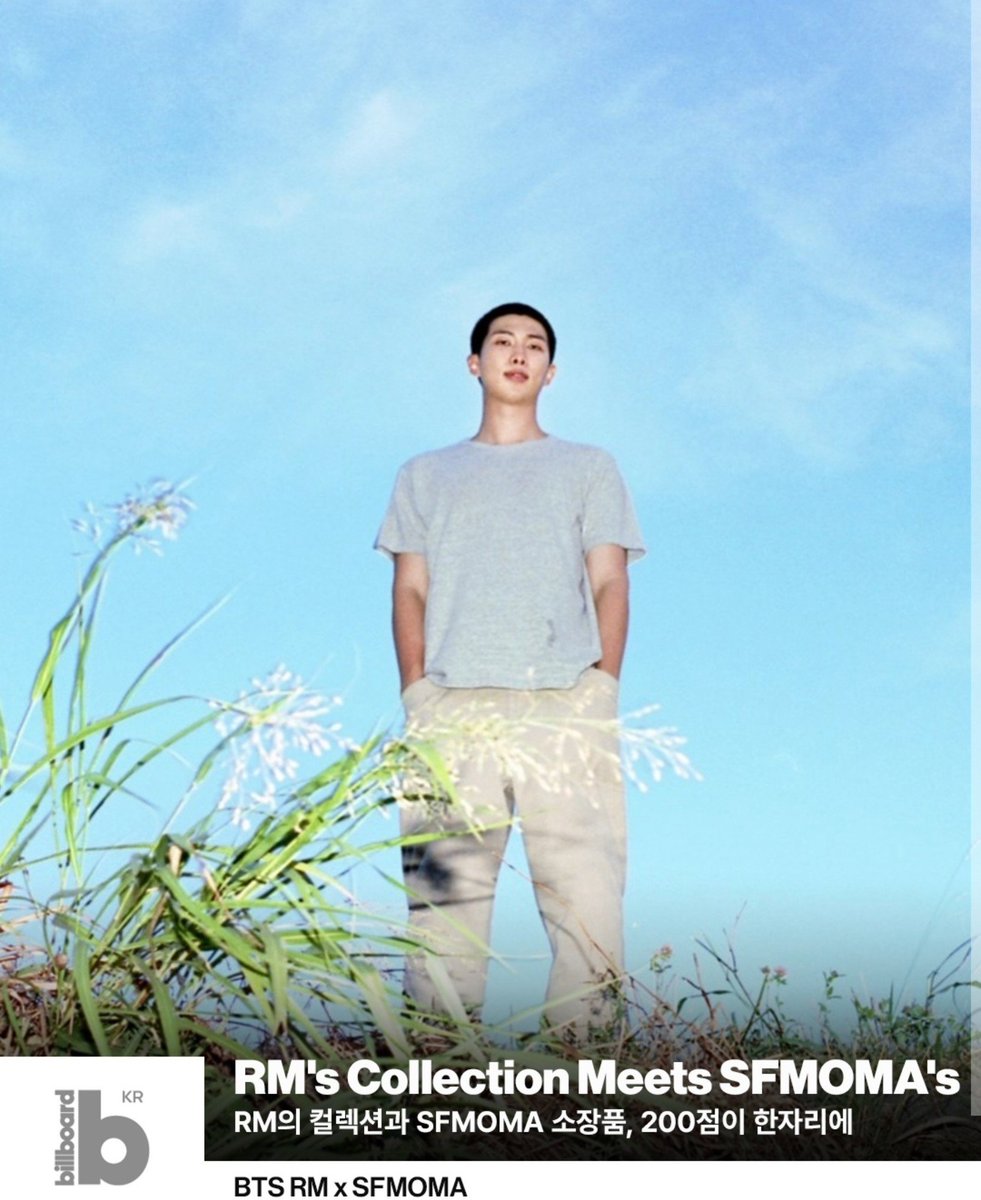 Yoon_kookie97's tweet photo. Billboard Korea Instagram Post 

“Meet RM the collector, not the rapper”

RM is unveiling his personal art collection at the San Francisco Museum of Modern Art (SFMOMA). "RM x SFMOMA: Between You and Me ++

RM X SFMOMA
#RMxSFMOMA
#ExhibitionCuratedByRM
#RMArtExhibition https://t.co/oKdyzZO7IT