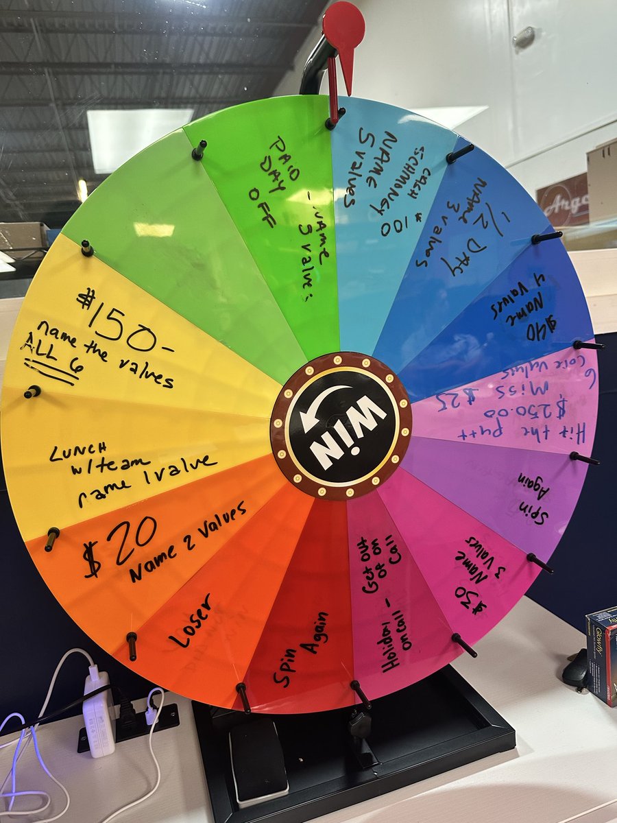 StopDropBox's tweet photo. I was chosen as top employee for the week and got to spin the wheel. 

Paid day off. 500$ free. https://t.co/sNFmNYmq6X