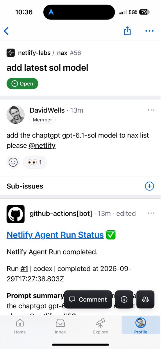 DavidWells's tweet photo. Thanks @netlify agent runners https://t.co/zGIX8xiumm