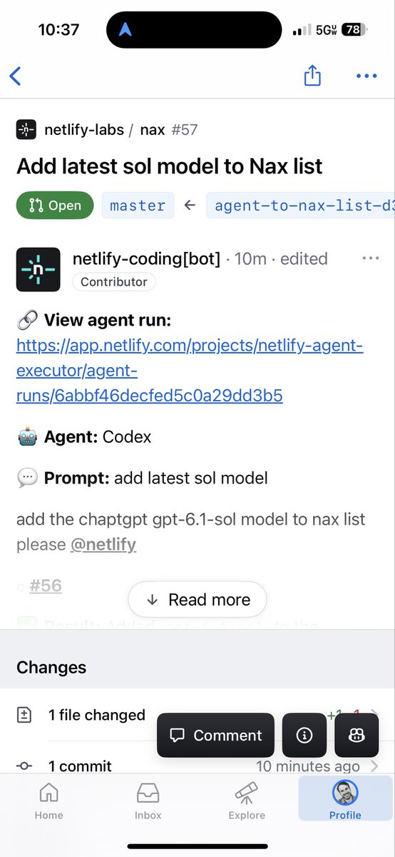DavidWells's tweet photo. Thanks @netlify agent runners https://t.co/zGIX8xiumm