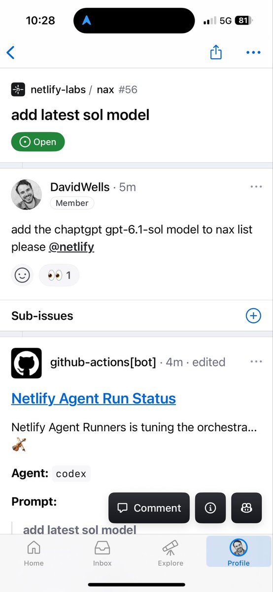DavidWells's tweet photo. Thanks @netlify agent runners https://t.co/zGIX8xiumm