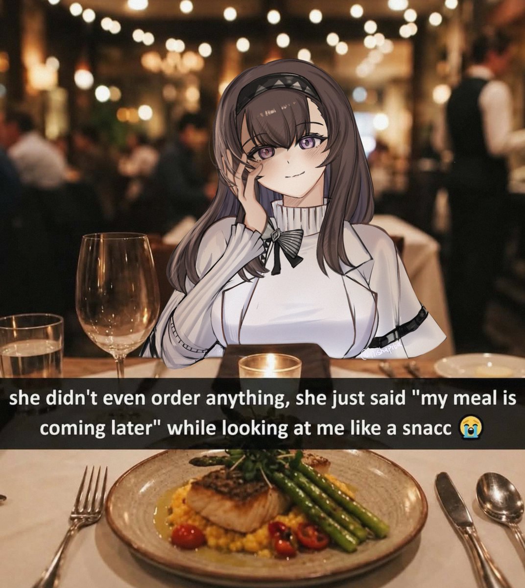nishaprta's tweet photo. I'm in danger! 😭.. 
. 
. 
. 
. 
. 
. 
. 
Anyway.. 😋😋
#Arknights #Priestess #普瑞赛斯 #명일방주 #アークナイツ #Meme https://t.co/wOR4RezfLH