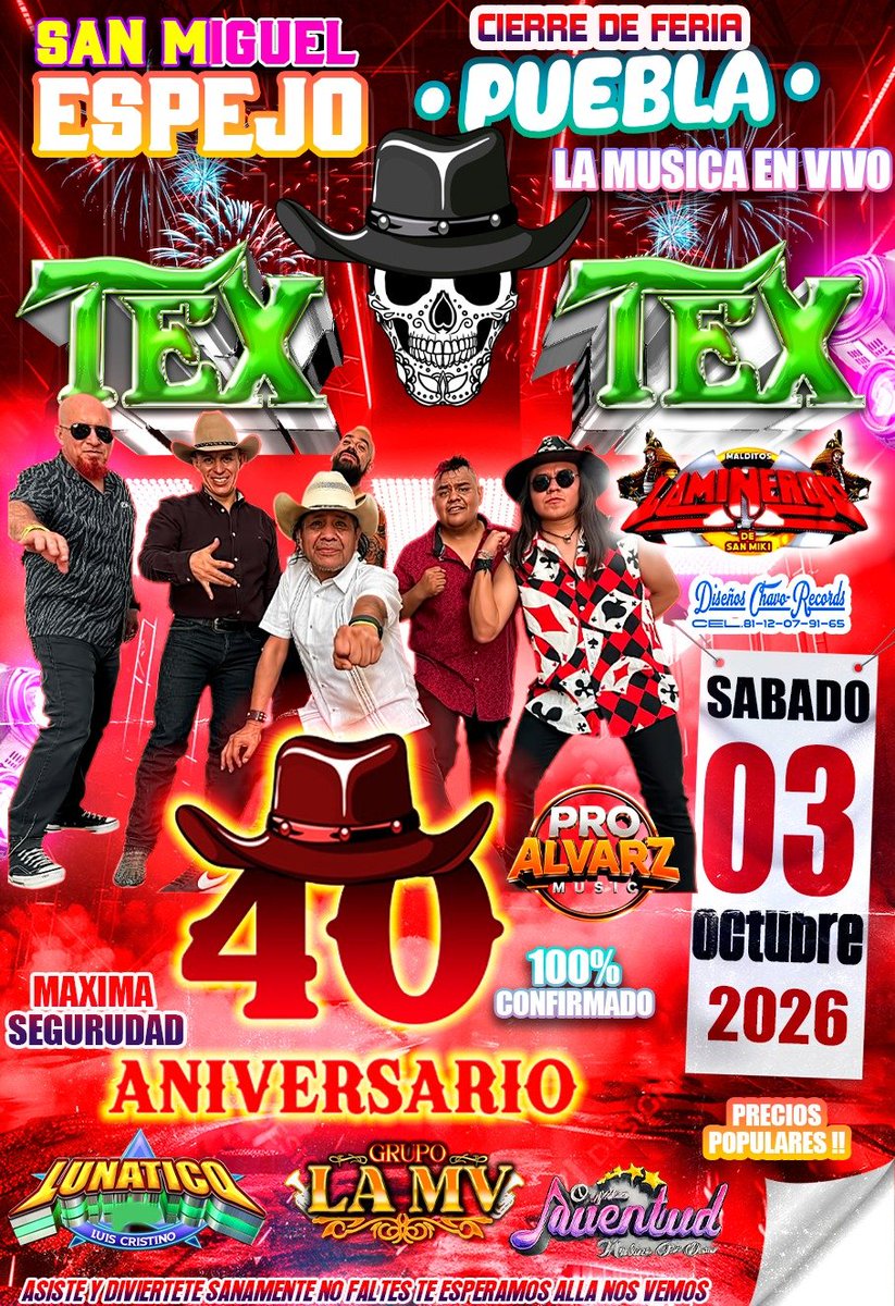 TEXTEX_Oficial's tweet photo. Amigos de San Miguel Espejo, Puebla nos vemos este sábado 3 de octubre en el cierre de Feria https://t.co/cSsNI6v53B