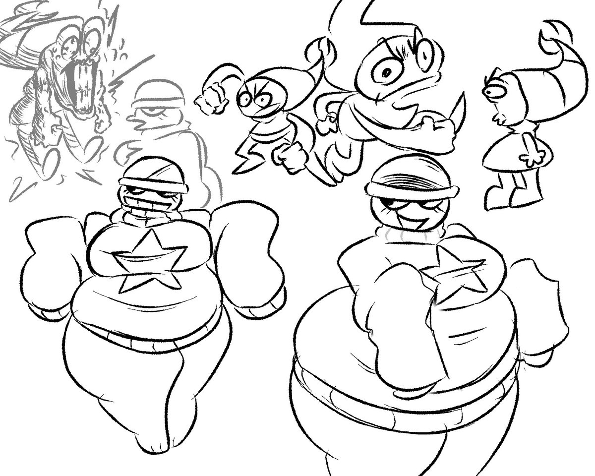 RanchWithFrys's tweet photo. Stinky doodles for the time being, just being lazy with drawing in general #dandysworld #dandysworldart 
Never drawn gigi or bobette before so wanted to do that 😼
Will tone down the proportions next time was just in a mood for today https://t.co/IMsRoIejjM