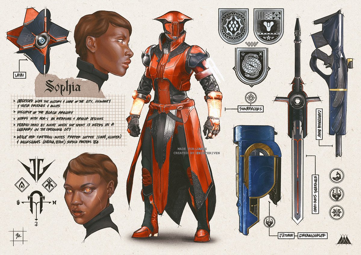 ninthriven's tweet photo. Sophia Field Guide, FEB 2025🩸

#Destiny2 
#Destiny2Art https://t.co/X0B6sDwjz9