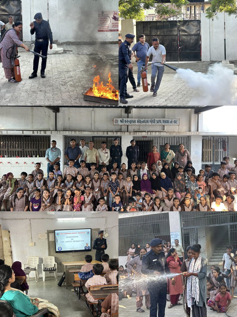 bmc_fire101's tweet photo. આજરોજ ભાવનગર મહાનગરપાલિકા ફાયર એન્ડ ઇમરજન્સી સર્વિસ દ્વારા *શ્રી કસ્તુરબા મોહનદાસ ગાંધી પ્રાથમિક શાળા નં. ૪૮* મીલ ની ચાલી, રેલવે ફાટક પાસે, કુંભારવાડા  ખાતે ફાયર સેફ્ટી ડેમોસ્ટ્રેશનનું આયોજન કરવામાં આવ્યું હતું.
ડેમોસ્ટ્રેશન દરમિયાન શાળાના વિદ્યાર્થીઓ તથા સ્ટાફને આગ લાગવાના https://t.co/JiAA1pVRuJ