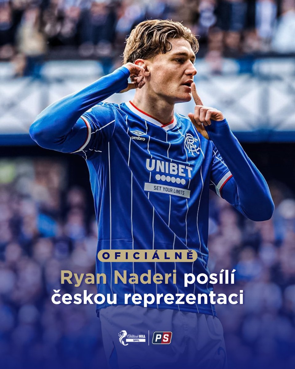 oneplaysportcz's tweet photo. Česká reprezentace má novou pušku do ofenzivy! 🇨🇿 𝐑𝐲𝐚𝐧 𝐍𝐚𝐝𝐞𝐫𝐢 se do tréninku s národním mužstvem zapojí už ve středu.

Jeho zápasy v dresu Glasgow Rangers budete moci sledovat na kanálech Premier Sport a Oneplay. 📺

#PremierSport | #SPFL https://t.co/7zRrYd6oc1