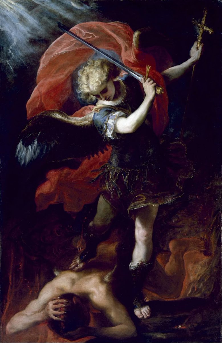 ViaSanctorum's tweet photo. “Deus, na primeira luta, venceu, servindo-se do Arcanjo São Miguel; devemos, portanto, acreditar firmemente que a luta atual terminará triunfante e também, como outrora, com o socorro e ajuda deste Arcanjo bendito.”

Atrib. São Pio X https://t.co/qgiZzmnJif