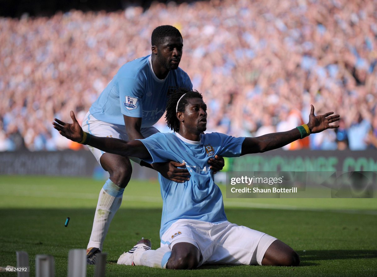 ThrowbackAFC's tweet photo. A reminder that as Manchester City have been found guilty of major financial misconduct between 2009 and 2018, the club signed Emmanuel Adebayor and Kolo Touré in the summer of 2009. https://t.co/gZUjdZI4yE