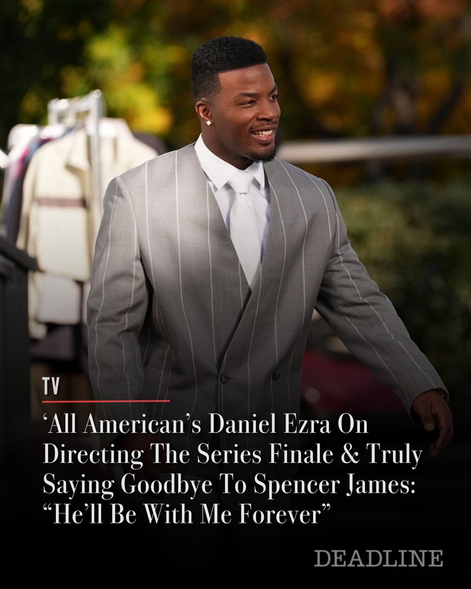 DEADLINE's tweet photo. That’s a wrap on 'All American.'

The drama series, produced by Warner Bros. Television, ended its eight-season run on the CW on Monday with an emotional, moving episode directed by none other than Spencer James himself, Daniel Ezra. 

In an interview with Deadline, Ezra spoke about directing the final episode of a series that he credits with completely changing his life and taking Spencer James with him wherever he goes next.

Read the full interview here: https://t.co/tpopoZfsDz

(Photo: CW)